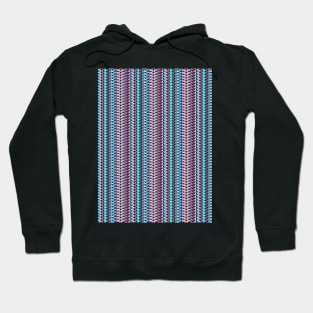 Pink and blue geometric cubes in lines Hoodie